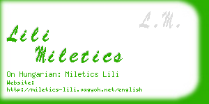 lili miletics business card